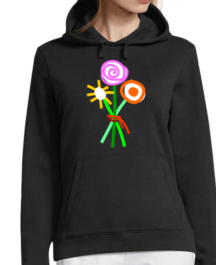 Sweat-shirt À Capuche Pour Femme 3 fleurs