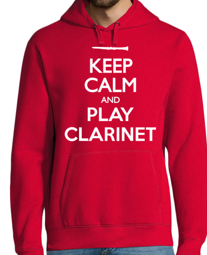 Sweat-shirt À Capuche Pour Homme keep calm and clarinette