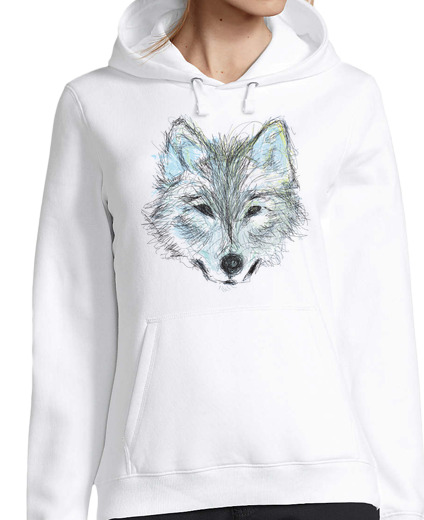 Sweat-shirt À Capuche Pour Femme Loup blanc