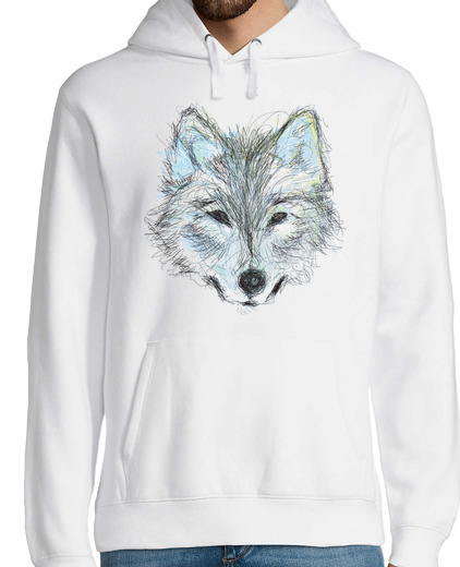 Sweat-shirt À Capuche Pour Homme Loup blanc