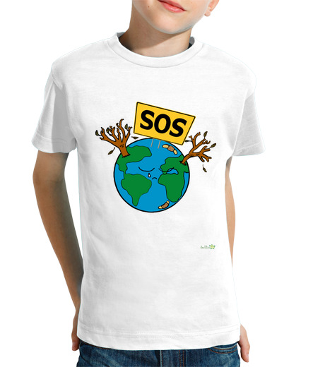 T-shirt bambino manica corta t-shirt bambino - sos planet earth