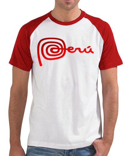 Image of peru brand -man, baseball style, white and red