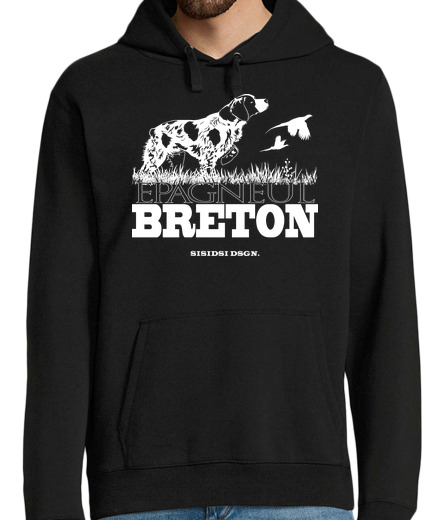 Sweat-shirt À Capuche Pour Homme epagneul breton