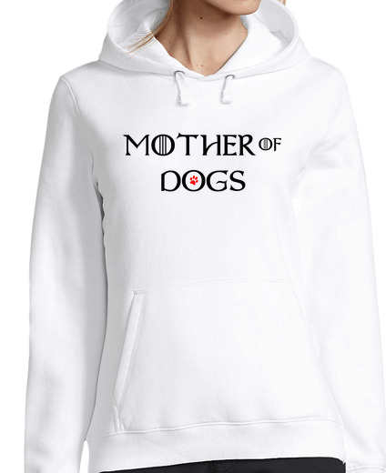 Sweat-shirt À Capuche Pour Femme mère des chiens noir