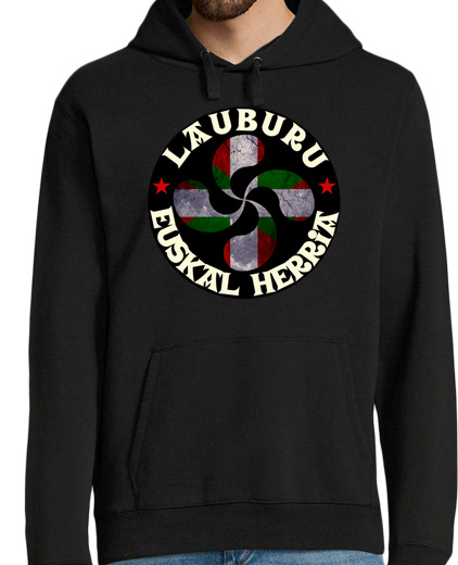 Sweat-shirt À Capuche Pour Homme lauburu euskal herria escudo 2