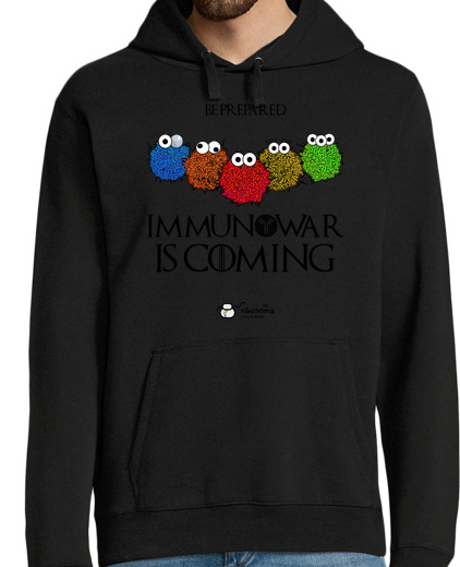 Sweat-shirt À Capuche Pour Homme immunowar coming (arrière-plans clairs)