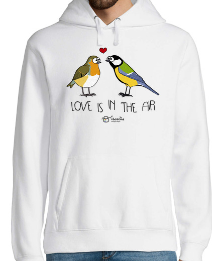 Sudadera Con Capucha Para Hombre Love is in the air ❤ (fondos claros) laTostadora