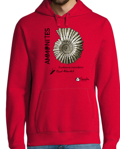 Sweat-shirt À Capuche Pour Homme ammonites (milieux clairs)