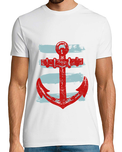 Image of drawing anchor rust and blue stripes