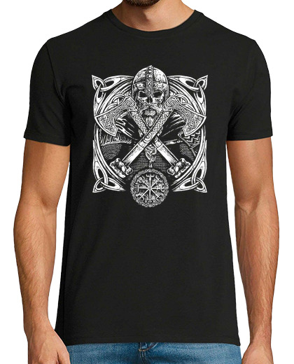 Image of Vegvísir - Skull and Battle Axes (Vikings)