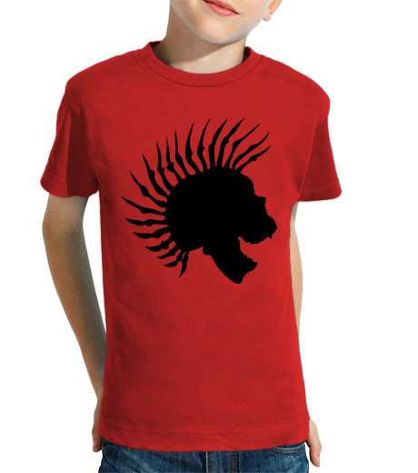 T-shirt bambino manica corta cranio punk