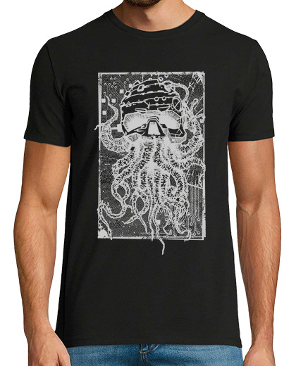 Camiseta Hombre Manga Corta octopus blanco laTostadora