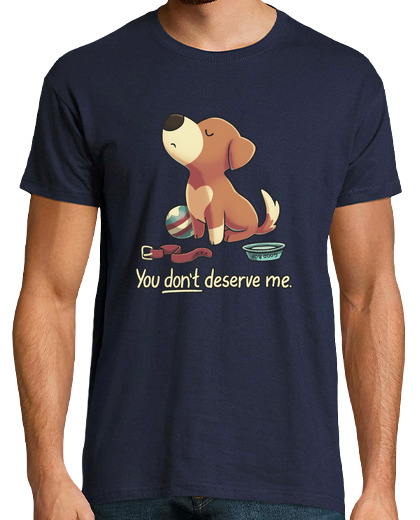 Camiseta Hombre Manga Corta No Merecemos a los Perros Camiseta laTostadora