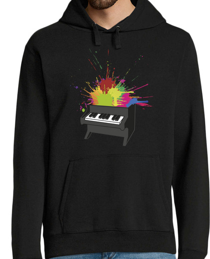 Sweat-shirt À Capuche Pour Homme boom de piano