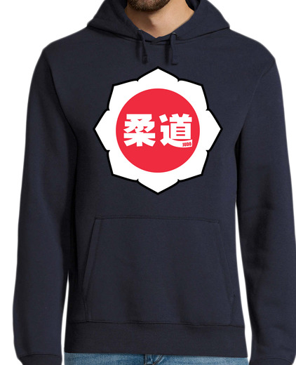 Sweat-shirt À Capuche Pour Homme logo judo blanc-rouge-blanc