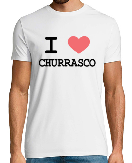 Tee Shirt Homme Manche Courte je coeur churrasco