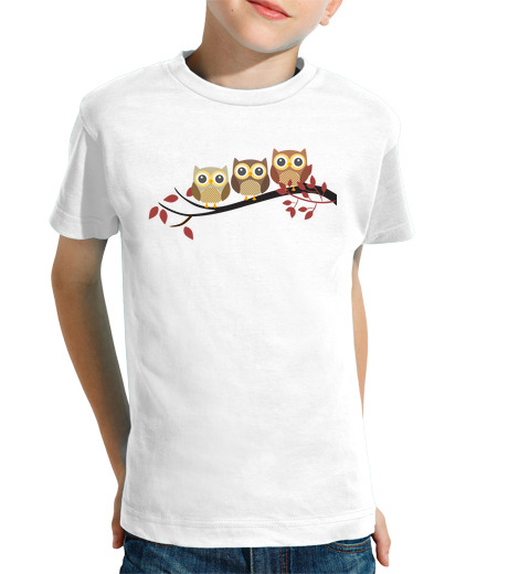 T-shirt bambino manica corta gufi