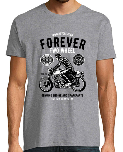 Camiseta Hombre Manga Corta Forever Two Wheel laTostadora