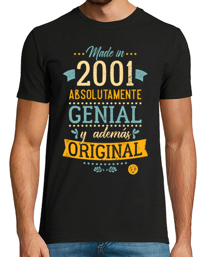 Camiseta Hombre Manga Corta Made in 2001 Absolutamente genial laTostadora