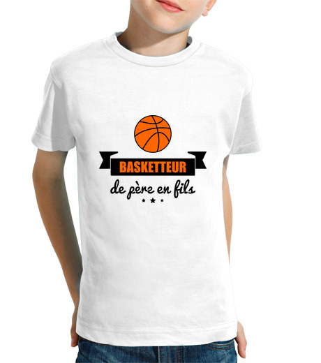 T-shirt bambino manica corta giocatore di pallacanestro da padre in