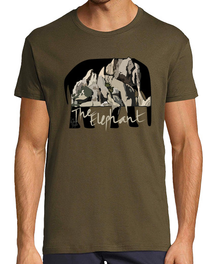 Tee Shirt Homme Manche Courte man éléphant pedriza vert