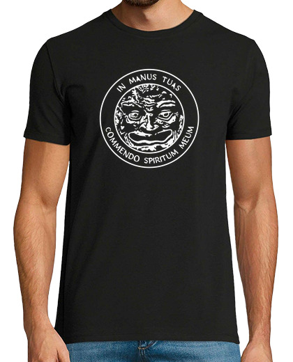 Camiseta Hombre Manga Corta gótico medieval en tus manos confío mi espíritu laTostadora