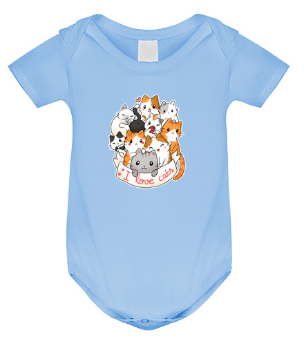 Body neonato amore i cats - t- t-shirt chibi carina