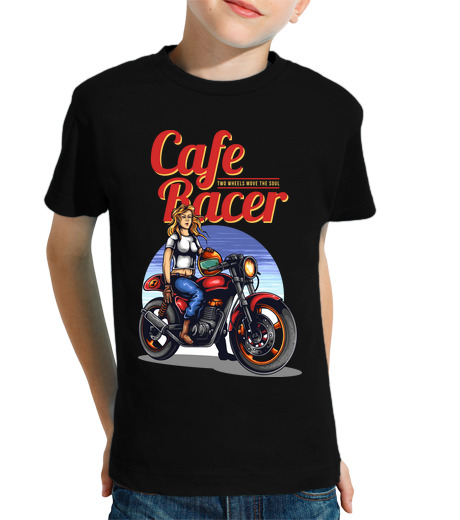 T-shirt bambino manica corta Cafe r ace r