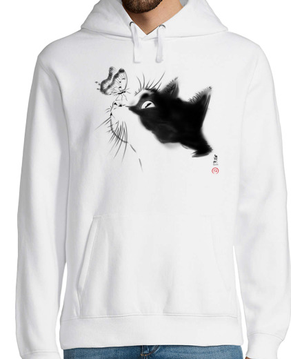 Sweat-shirt À Capuche Pour Homme chat curieux