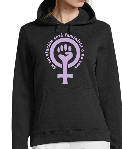 Sweat-shirt À Capuche Pour Femme la révolution sera féministe - symbole