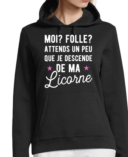 Sweat-shirt À Capuche Pour Femme Folle licorne