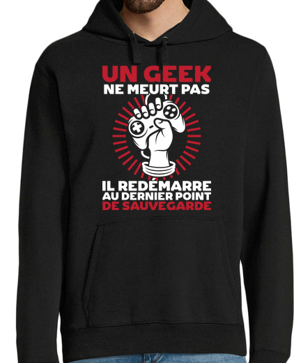 Sweat-shirt À Capuche Pour Homme Geek ne meurt pas cadeau