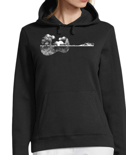 Sweat-shirt À Capuche Pour Femme Nature Guitare