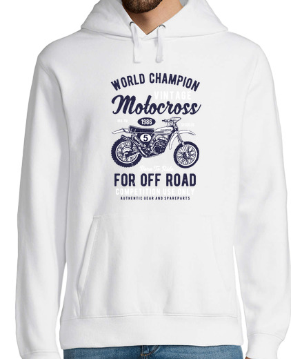 Sudadera Con Capucha Para Hombre Vintage Motocross laTostadora