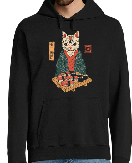 Sweat-shirt À Capuche Pour Homme bar à sushis neko