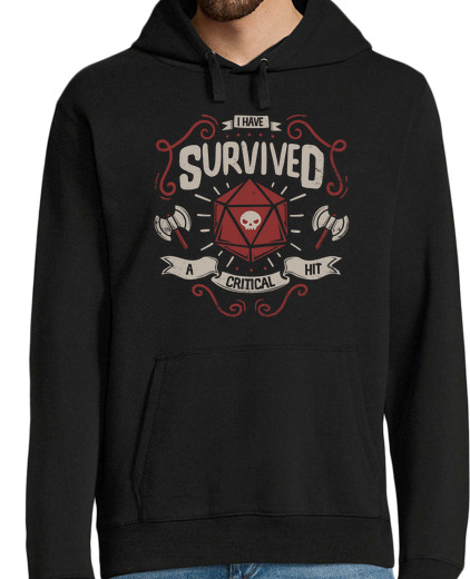 Sweat-shirt À Capuche Pour Homme survivant de coup critique