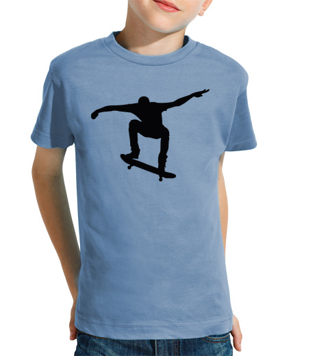 T-shirt bambino manica corta salto in skate