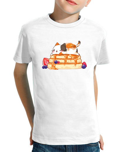 Tee Shirt Pour Enfant Manche Courte chat crêpe