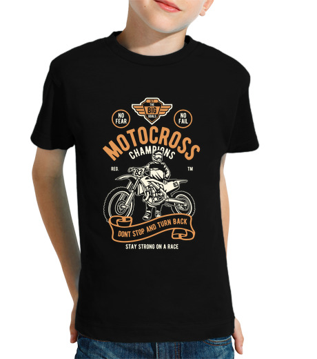 T-shirt bambino manica corta moto cross champion s