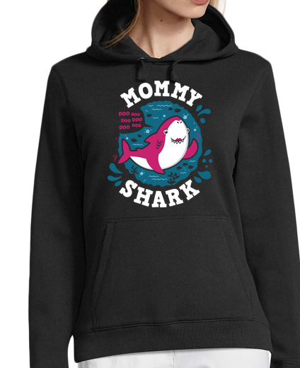 Sweat-shirt À Capuche Pour Femme maman requin