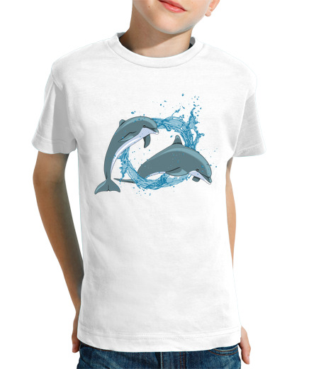 Tee Shirt Pour Enfant Manche Courte dauphins avec aquasplash