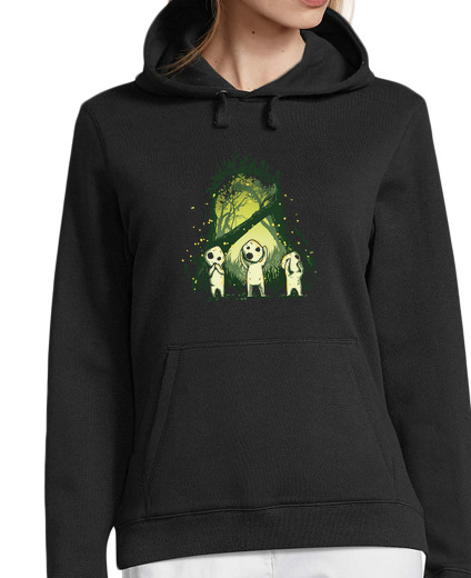 Sweat-shirt À Capuche Pour Femme trois kodama sage