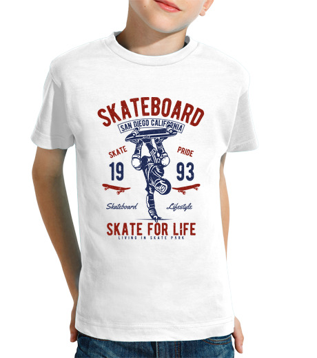 Tee Shirt Pour Enfant Manche Courte skate pour la vie