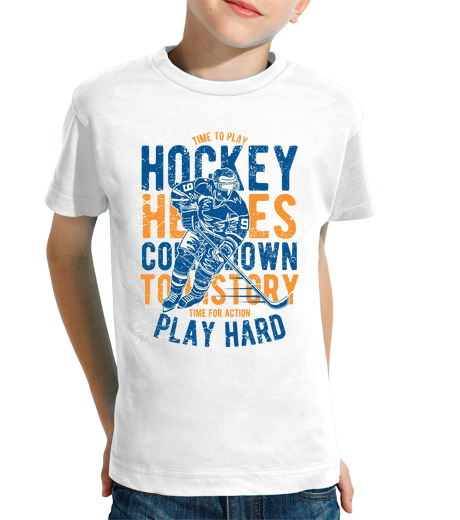 T-shirt bambino manica corta tempo per giocare a hockey