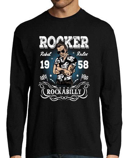 Image of t shirt rocker rockabilly 1958 retro rock