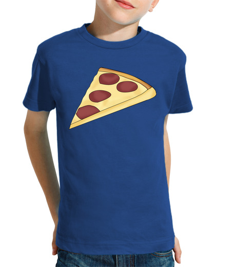 T-shirt bambino manica corta pizza per bambini - bambina, mezza manica, blu royal