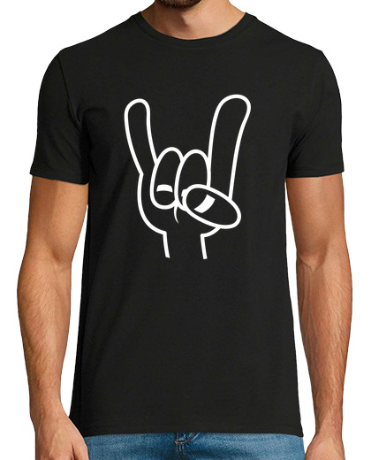Image of Heavy Metal Devil Horns White Line