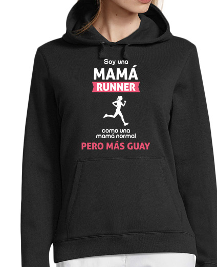 Sweat-shirt À Capuche Pour Femme maman run