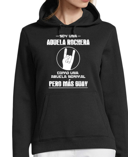 Sudadera Con Capucha Para Mujer Abuela Rockera laTostadora