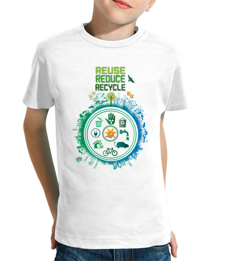 T-shirt bambino manica corta mondo ecologico